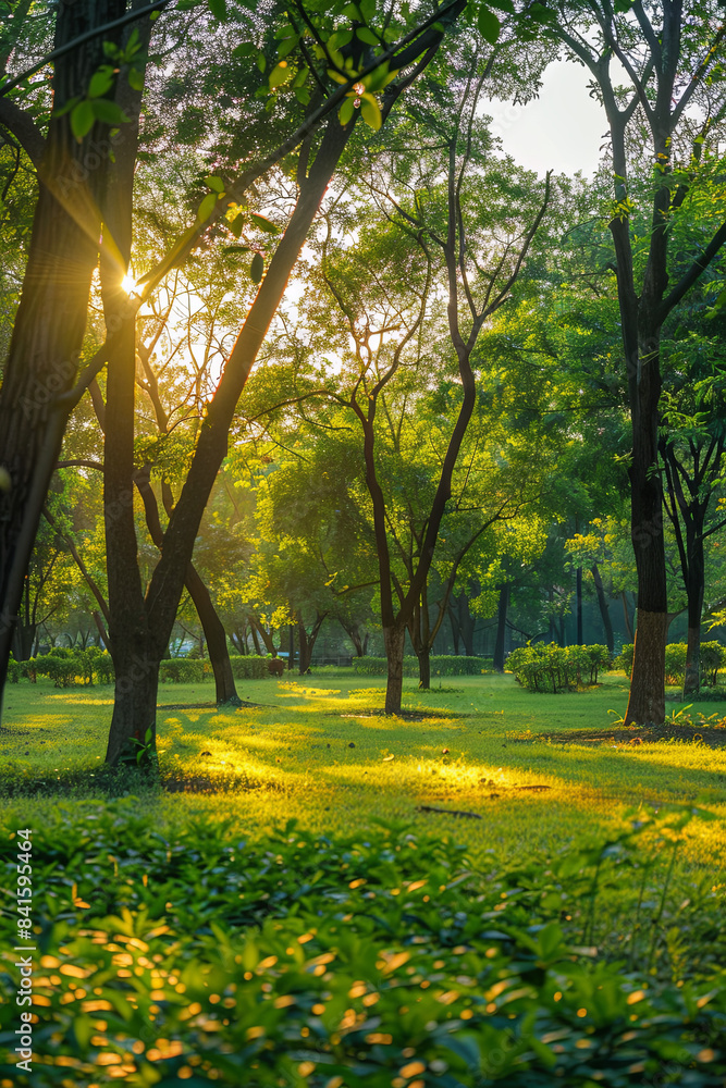 Beautiful forest landscape in the morning, nature and tranquility Beautiful forest landscape in the morning, nature and tranquility