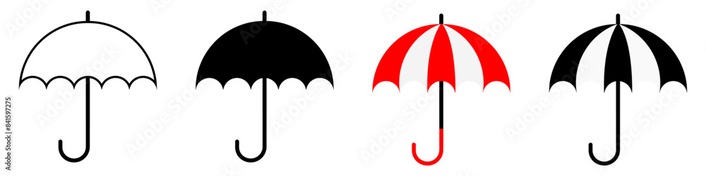 Umbrella simple icon set. Umbrella. Vector illustration EPS 10 Umbrella simple icon set. Umbrella. Vector illustration EPS 10