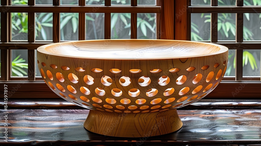 wooden bowl in a restaurant wooden bowl in a restaurant