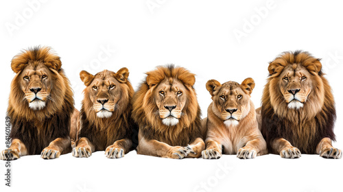A lion isolated on white transparent background, PNG File. Perfect for clipart