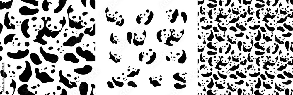 Obraz premium panda pattern, ornament camouflage . Vector illustration
