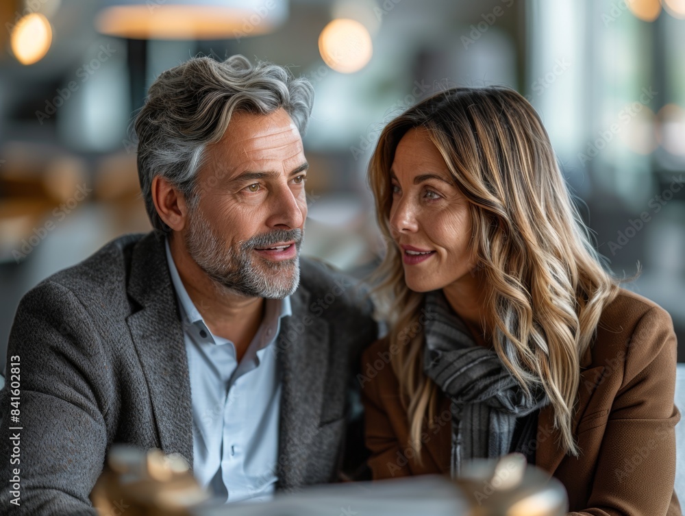 Financial Planning Meeting: Middle-Aged Couple with Advisor in Modern Office Financial Planning Meeting: Middle-Aged Couple with Advisor in Modern Office