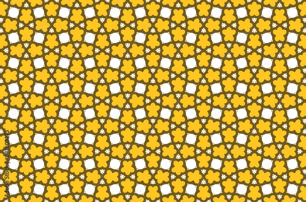 A yellow and white patterned background with a yellow flower in the center A yellow and white patterned background with a yellow flower in the center