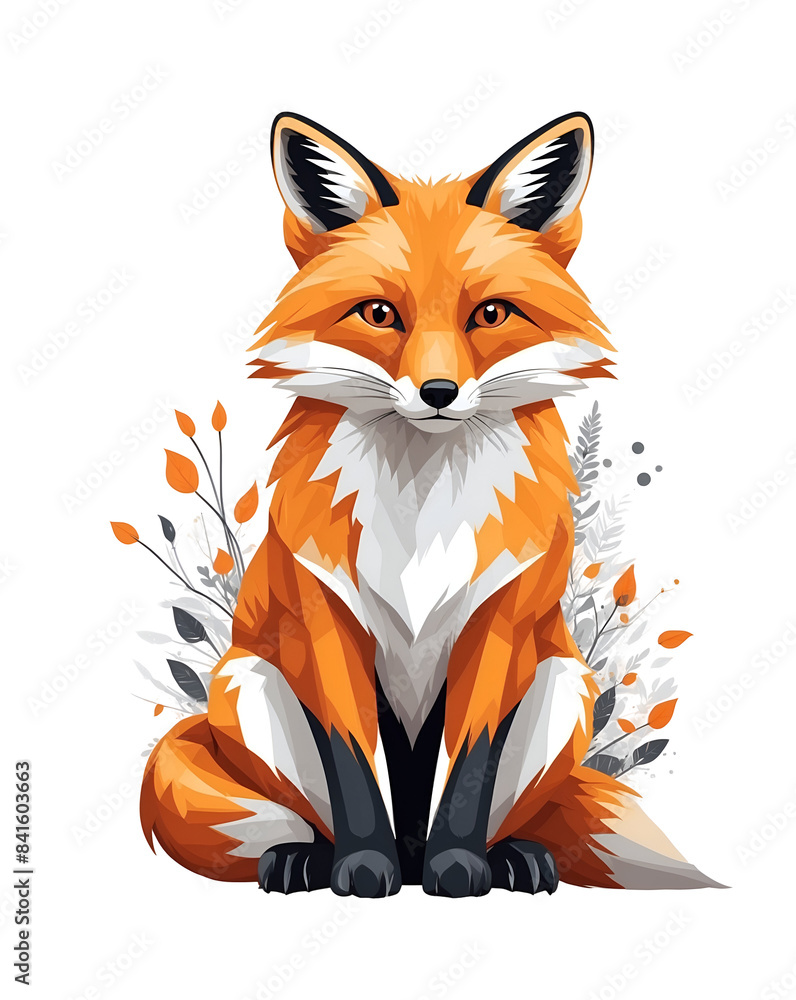 Fototapeta premium fox cartoon on transparent background