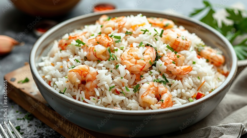 Rice Seasoned with Shrimp Paste. Generative Ai Rice Seasoned with Shrimp Paste. Generative Ai