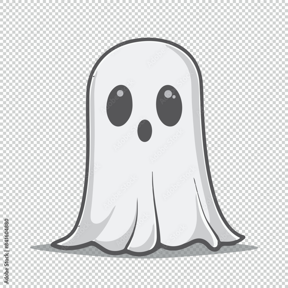 Cute ghost logo icon, black vector illustration on transparent background Cute ghost logo icon, black vector illustration on transparent background
