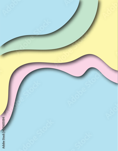 Color wave. Abstract paper cut. Abstract colorful waves. Wavy banners. Color geometric design. Wave paper cut. Eps10 Vector