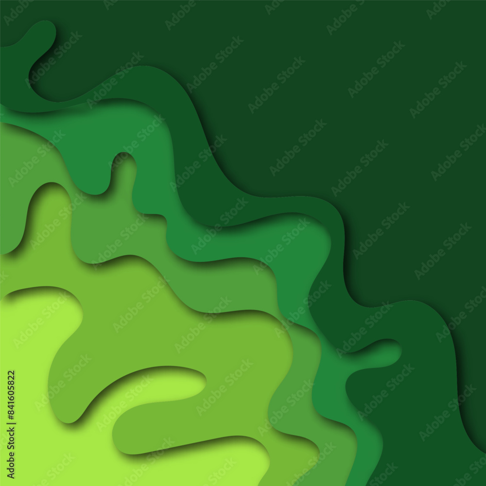 Green abstract paper cut background. Paper art style design concept. Vector illustration. Eps10 Green abstract paper cut background. Paper art style design concept. Vector illustration. Eps10