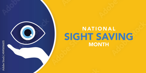 August is sight saving month observed every year in August. background, banner, card, poster, template. The celebration aims to emphasize the importance of protecting and taking good care of the eyes.