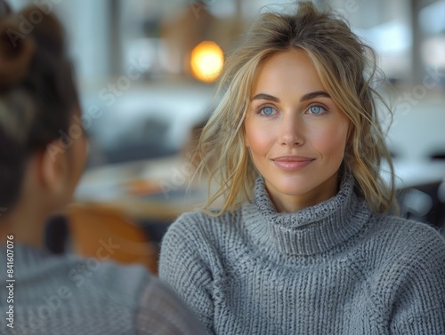 Wallpaper Mural Strategic Financial Planning Meeting Between Mature Woman and Advisor in Elegant Office Setting Torontodigital.ca