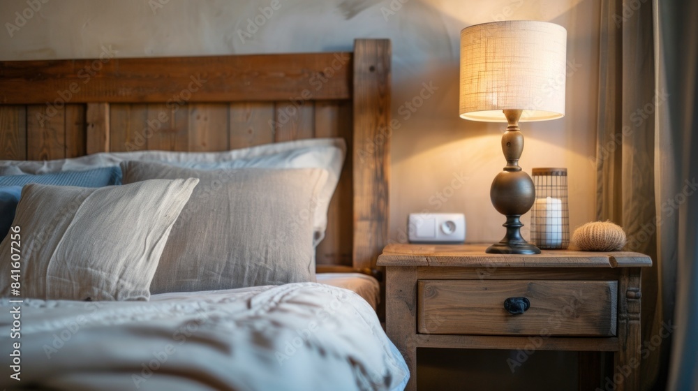 Interior design of a modern bedroom in the style of French country, farmhouse, Provence Interior design of a modern bedroom in the style of French country, farmhouse, Provence