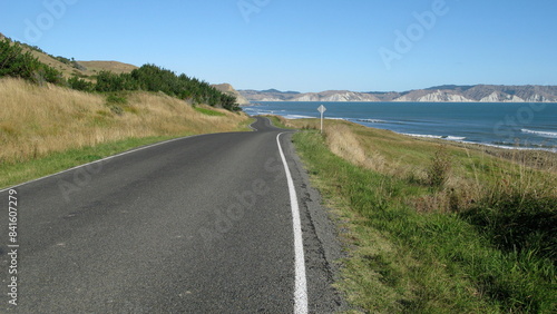 Winding road heading down to the beach 