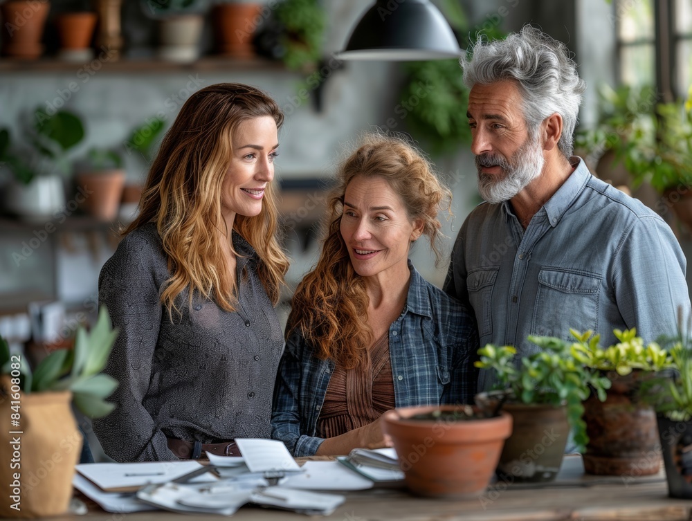 Strategic Financial Planning Meeting: Senior Couple Discussing Savings Plan with Financial Planner in Modern Office Strategic Financial Planning Meeting: Senior Couple Discussing Savings Plan with Financial Planner in Modern Office
