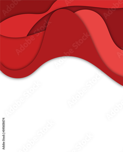 3D abstract background from red paper cut shapes. Vector design layout for business presentations, flyers, posters and invitations. Colorful carving art, environment and ecology element. Eps10