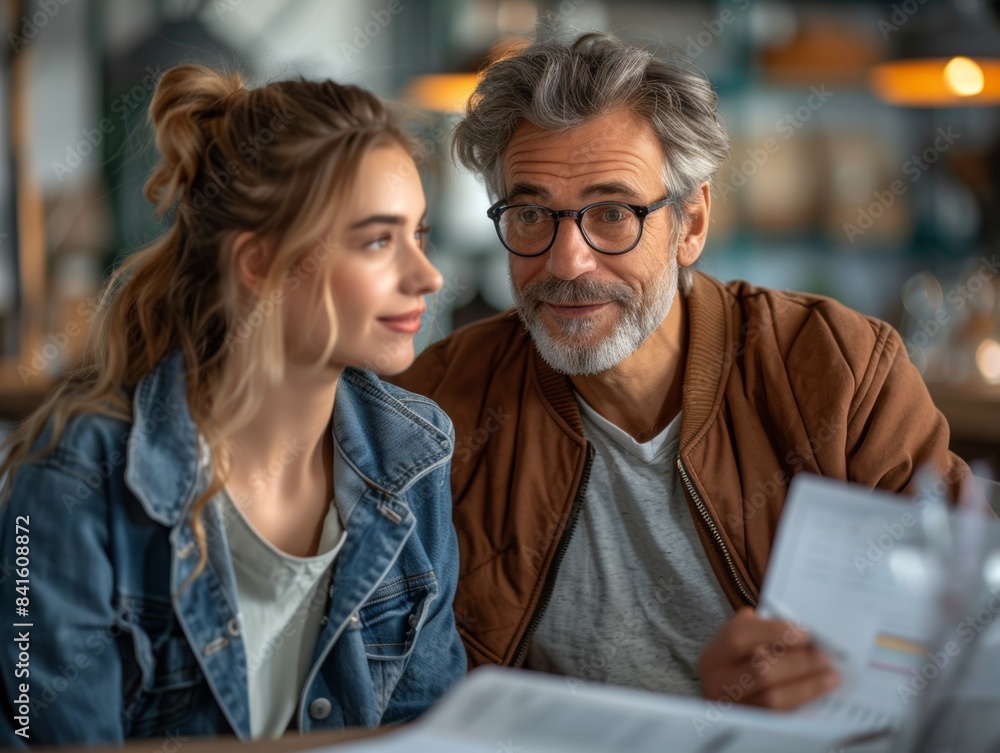 Professional Financial Planner Advising Middle-Aged Couple on Savings Management in High Resolution Digital Image Professional Financial Planner Advising Middle-Aged Couple on Savings Management in High Resolution Digital Image
