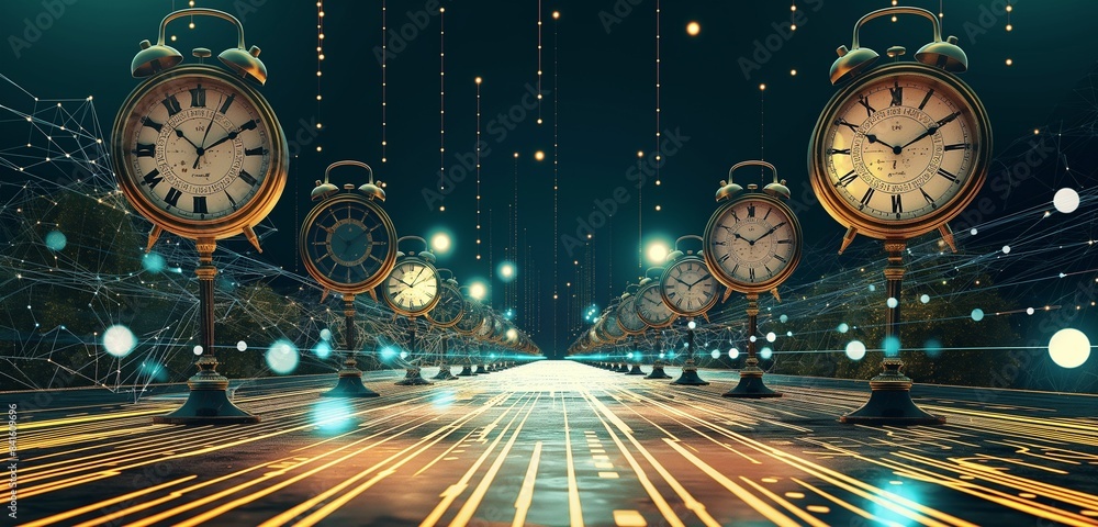A series of clocks set to different time zones, illustrating the global ...