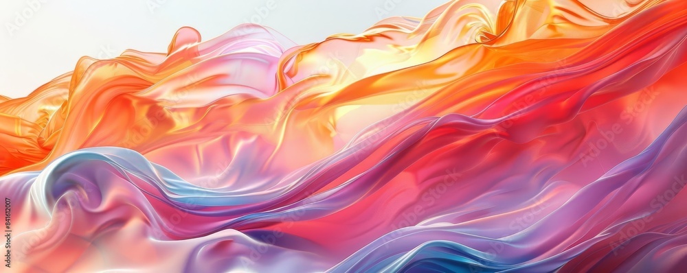 Abstract digital painting with flowing, vibrant colors in red, orange, blue, and purple tones, resembling a fluid, dynamic wave pattern. Abstract digital painting with flowing, vibrant colors in red, orange, blue, and purple tones, resembling a fluid, dynamic wave pattern.