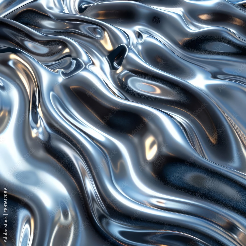 Abstract metallic fluid texture with shiny, wavy surface. Perfect background for tech and industrial designs. Abstract metallic fluid texture with shiny, wavy surface. Perfect background for tech and industrial designs.