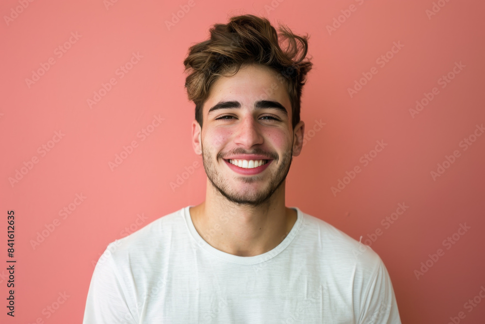 Obraz premium A close up portrait of a young man with a subtle smile