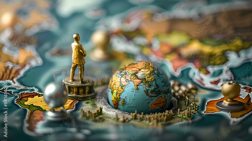 A global expansion concept depicting a business planning to enter international markets, considering cultural differences and local regulations A global expansion concept depicting a business planning to enter international markets, considering cultural differences and local regulations