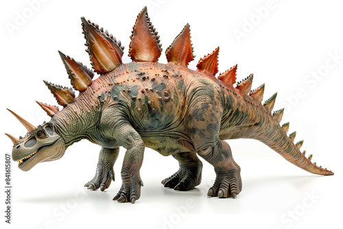Dinosaur Stegosaurus isolated on white background  prehistoric creature