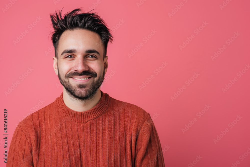 Obraz premium A close up portrait of a young man with a subtle smile