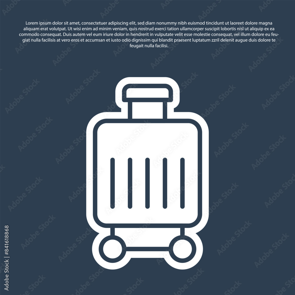 Blue line Suitcase for travel icon isolated on blue background. Traveling baggage sign. Travel luggage icon. Vector Blue line Suitcase for travel icon isolated on blue background. Traveling baggage sign. Travel luggage icon. Vector