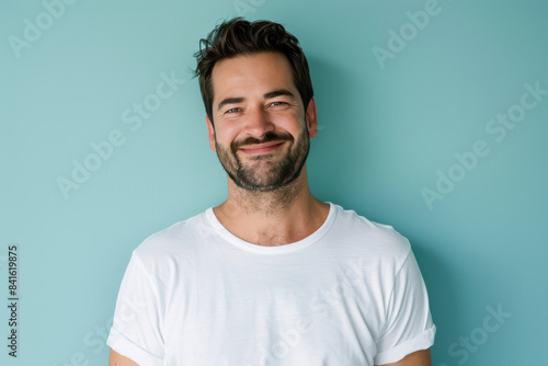 Wallpaper Mural A close up portrait of a young man with a subtle smile Torontodigital.ca