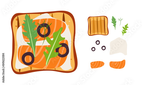Obraz na plátne Smoked salmon on toast