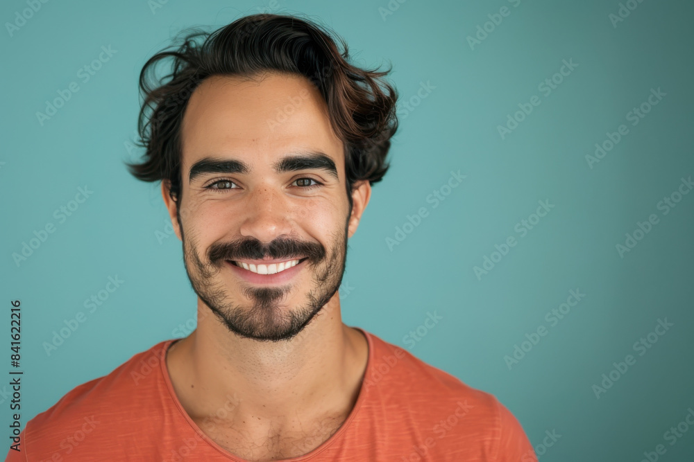 A close up portrait of a young man with a subtle smile A close up portrait of a young man with a subtle smile