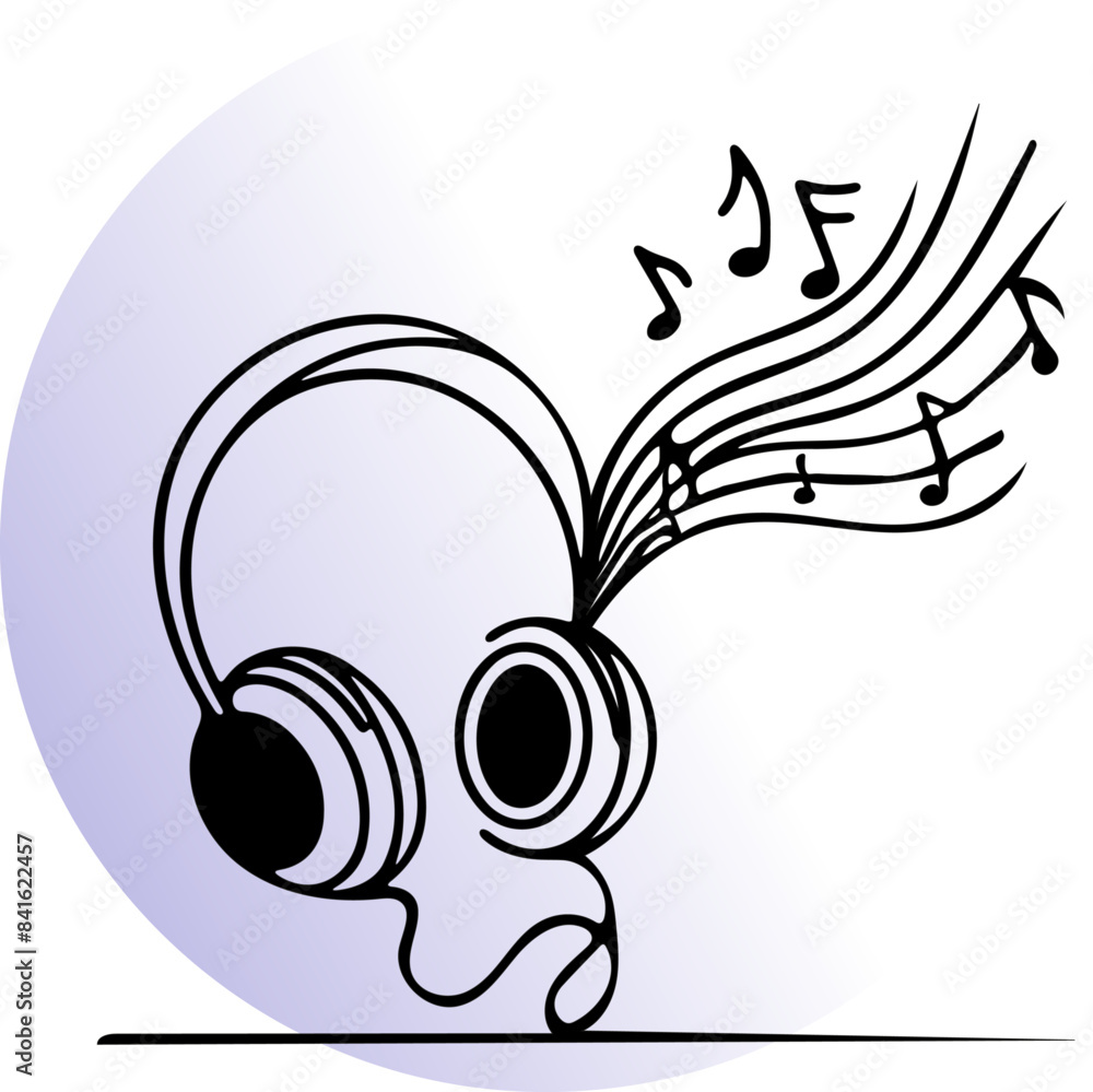 Headphone, music, sheet music to play Headphone, music, sheet music to play