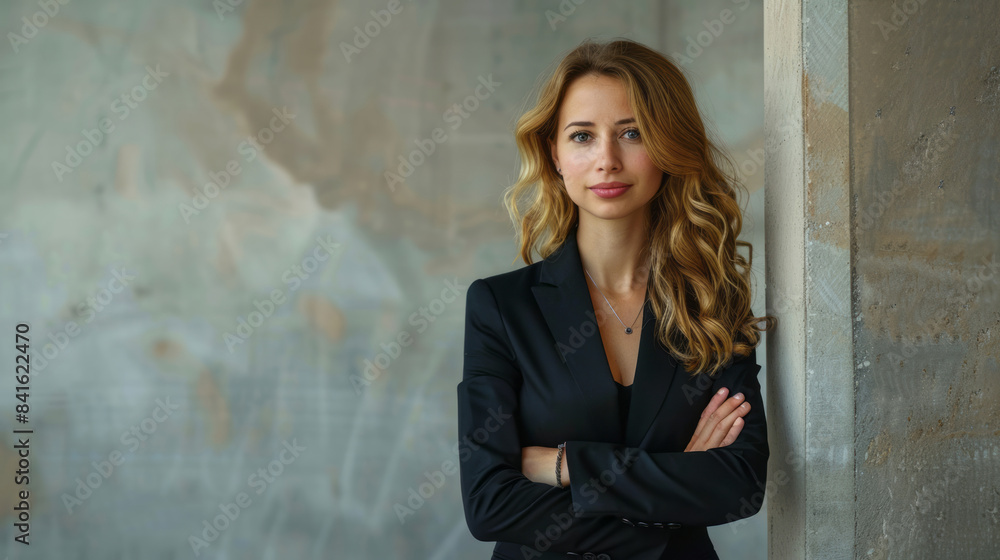Confident businesswoman with arms crossed standing in office Confident businesswoman with arms crossed standing in office