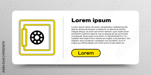 Line Safe icon isolated on white background. The door safe a bank vault with a combination lock. Reliable Data Protection. Colorful outline concept. Vector