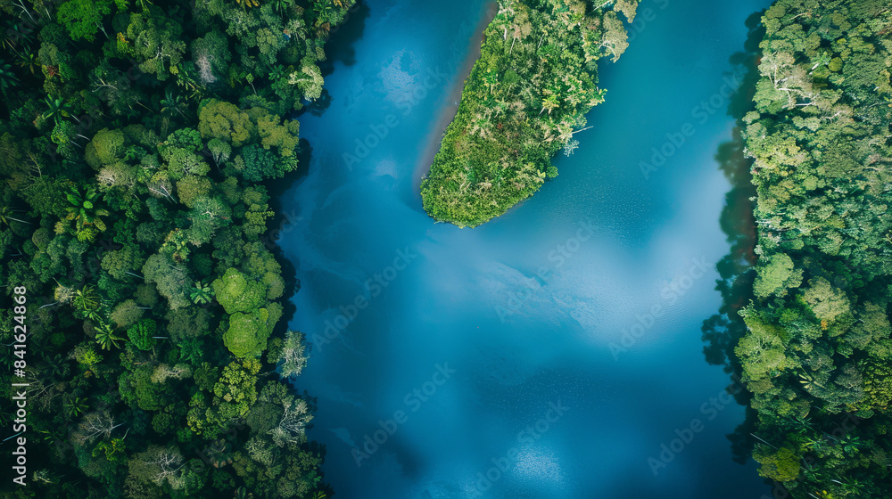 Aerial view of the Amazon River in Macapa, Brazil Aerial view of the Amazon River in Macapa, Brazil