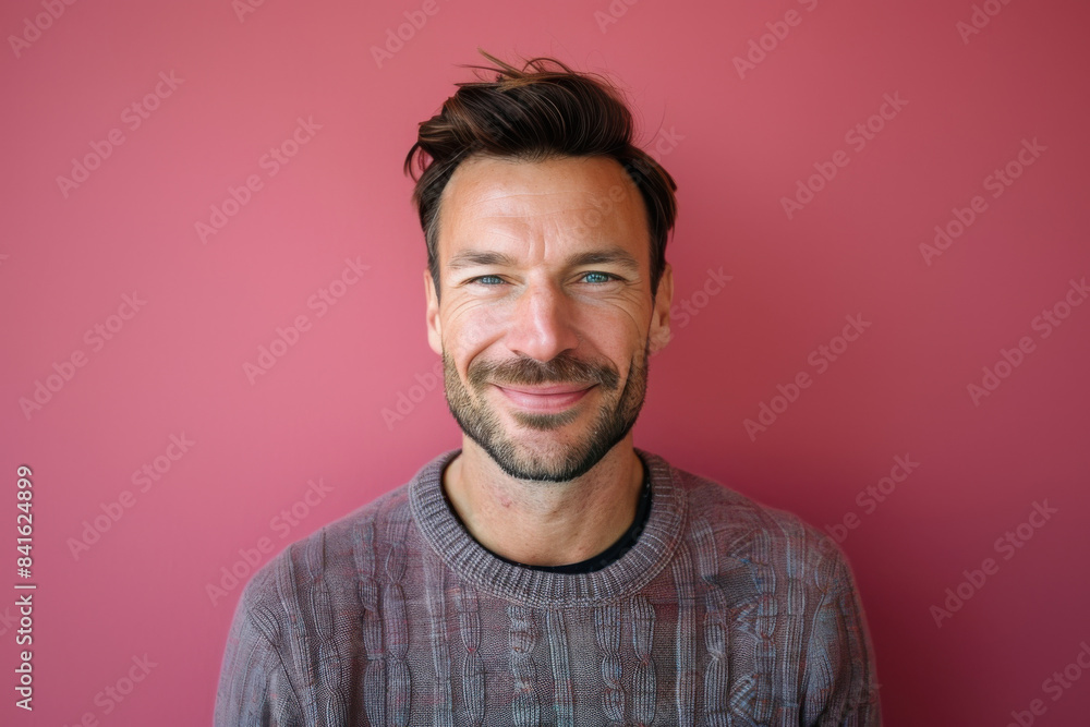 Fototapeta premium A close up portrait of a young man with a subtle smile