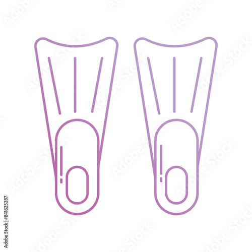 flippers icon with white background vector stock illustration