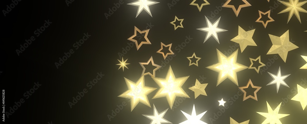 golden stars - 3d golden stars - 3d