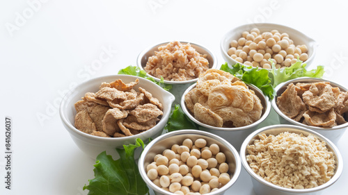 色々な種類の大豆ミート ソイミート プラントベースミート