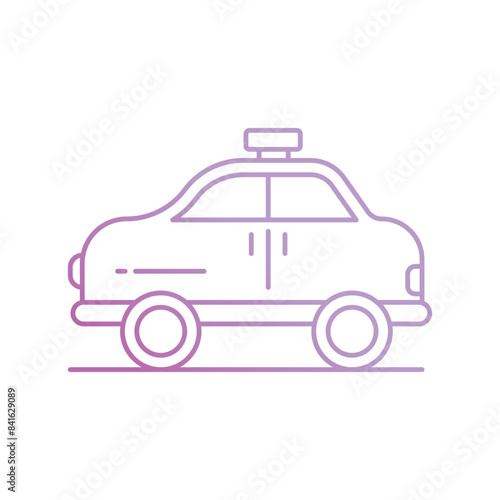 taxi icon with white background vector stock illustration