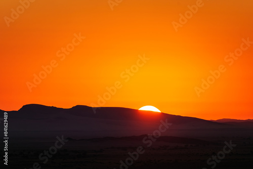 Sunset in Namib desert in Namibia Africa