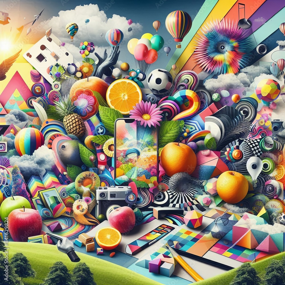 Obraz premium Creatively combine natural and man-made objects