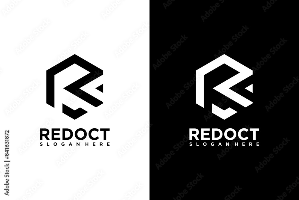 Letter r cube Geometric box logo design template Letter r cube Geometric box logo design template