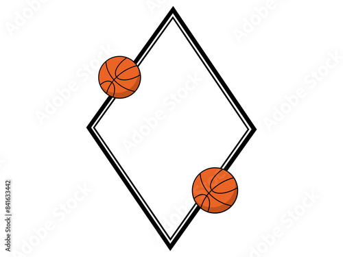 Basketball Frame Line Art Illustration