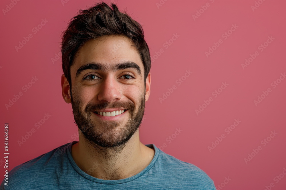 Obraz premium A close up portrait of a young man with a subtle smile