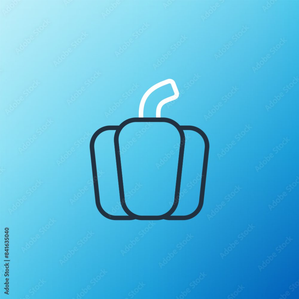 Line Bell pepper or sweet capsicum icon isolated on blue background. Colorful outline concept. Vector Line Bell pepper or sweet capsicum icon isolated on blue background. Colorful outline concept. Vector