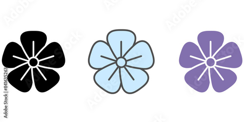 Linen flower color icon. Flax seeds filled icon. Superfood flaxseed symbol. Medicinal herb sign.