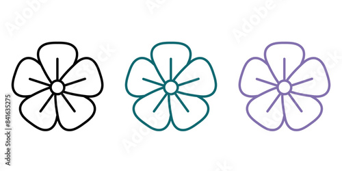 Linen flower color icon. Flax seeds outline icon. Superfood flaxseed symbol. Medicinal herb sign.