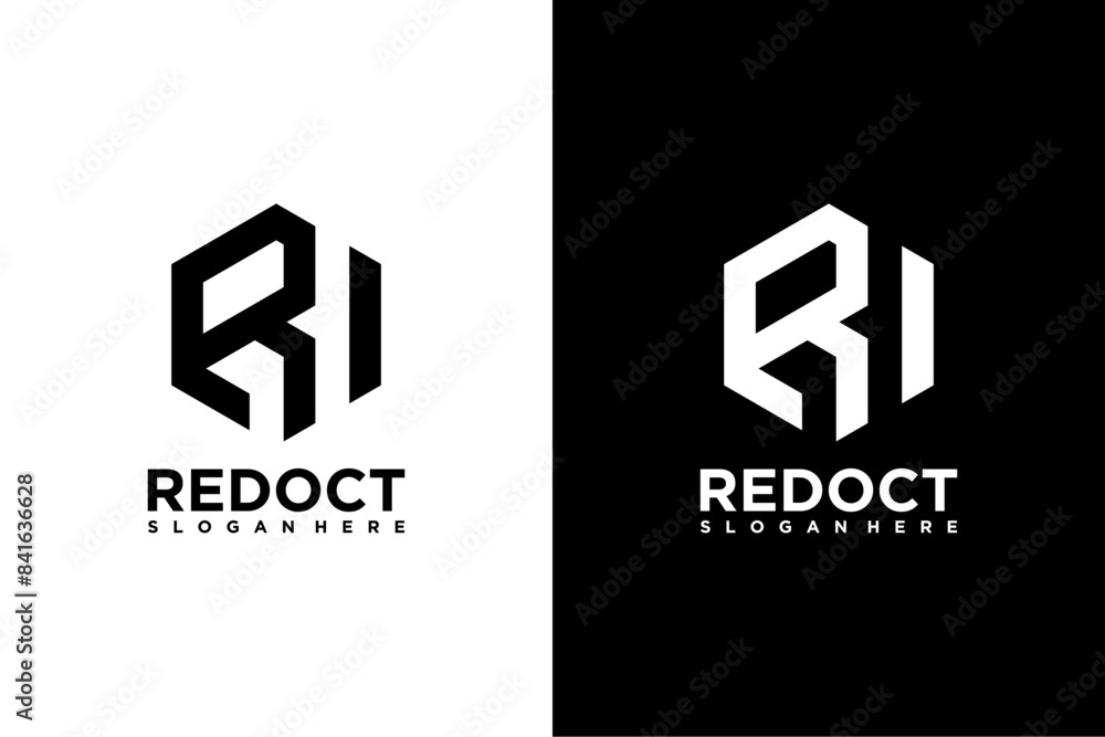 Letter r cube Geometric box logo design template Letter r cube Geometric box logo design template