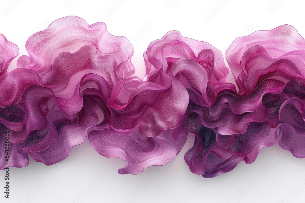Fototapeta premium Elegant purple fabric wave sculpture