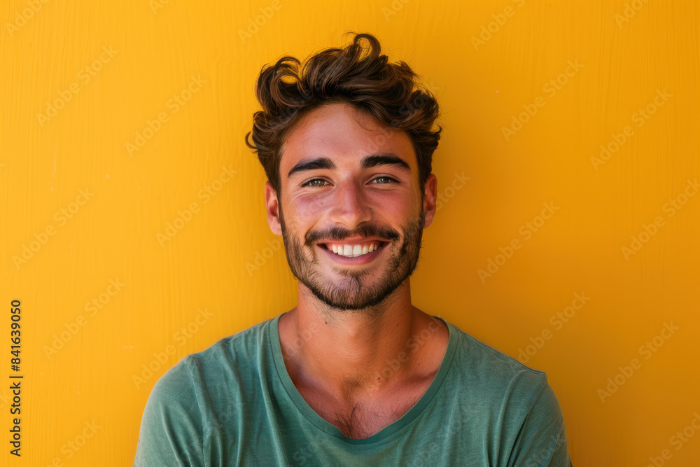 Fototapeta premium A close up portrait of a young man with a subtle smile